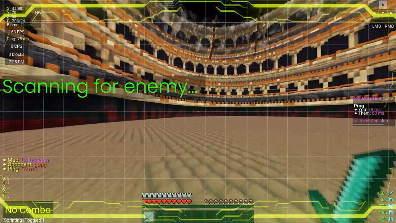 The bot during imitation learning: facing a wall, jumping up and down