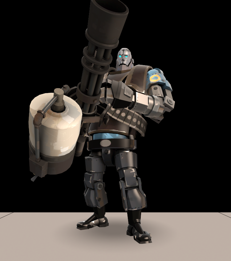 TF2 Heavy bot aiming a minigun