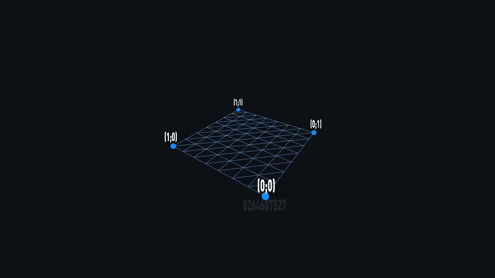 The 4 chunk corners, each seeded by the deterministic RNG