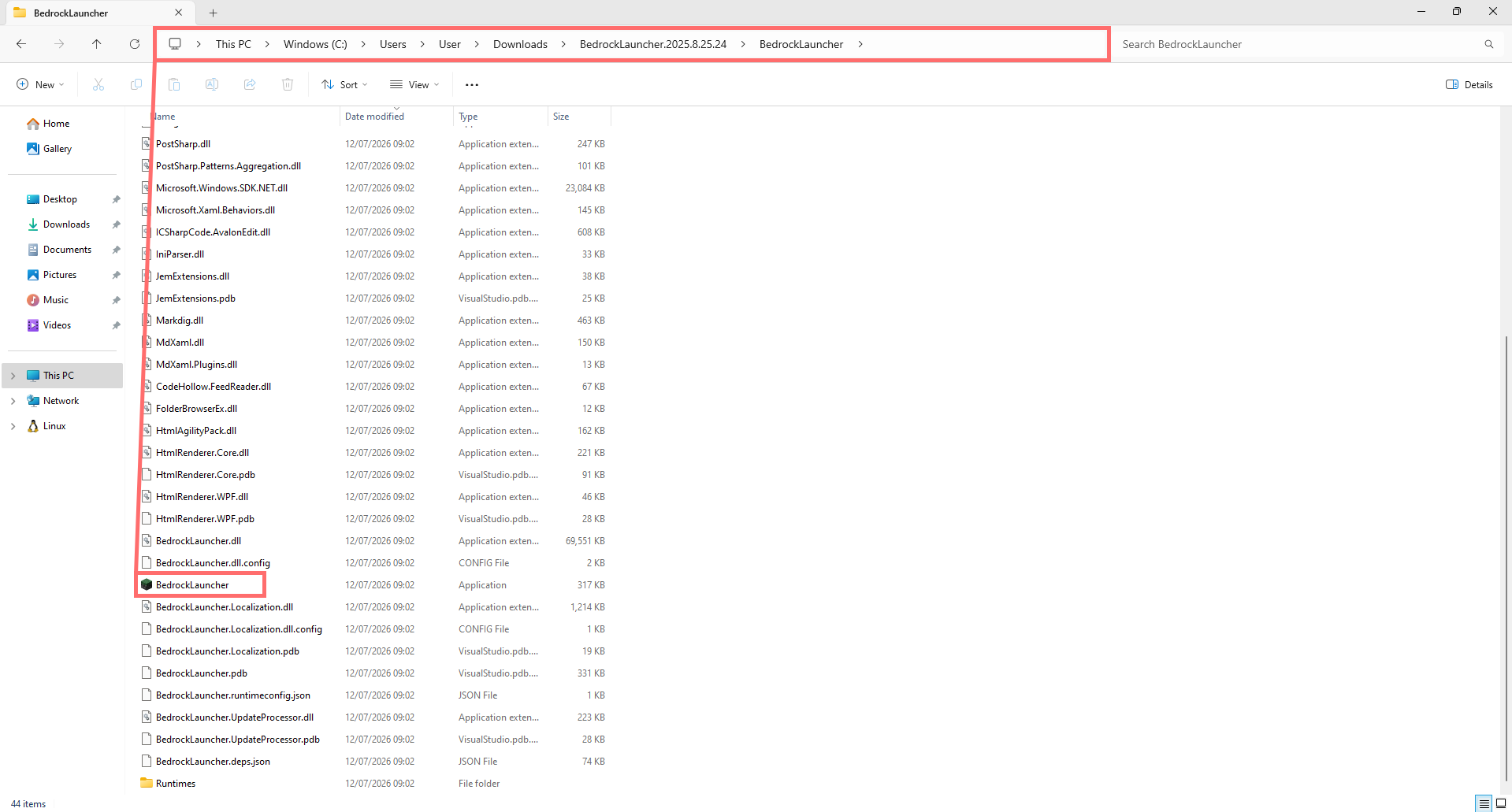 Launching BedrockLauncher.exe