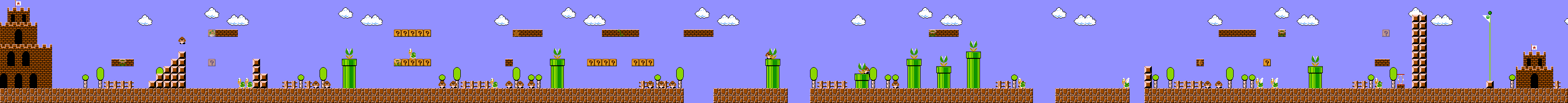 Map of level ID $28 (Overworld) -- 2-1 tiles with normal sprites, 38 glitch worlds