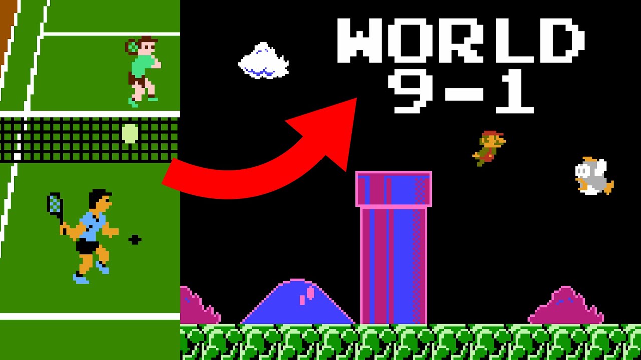 Access Glitch Worlds via NES Tennis -- the video explaining the cart swap
